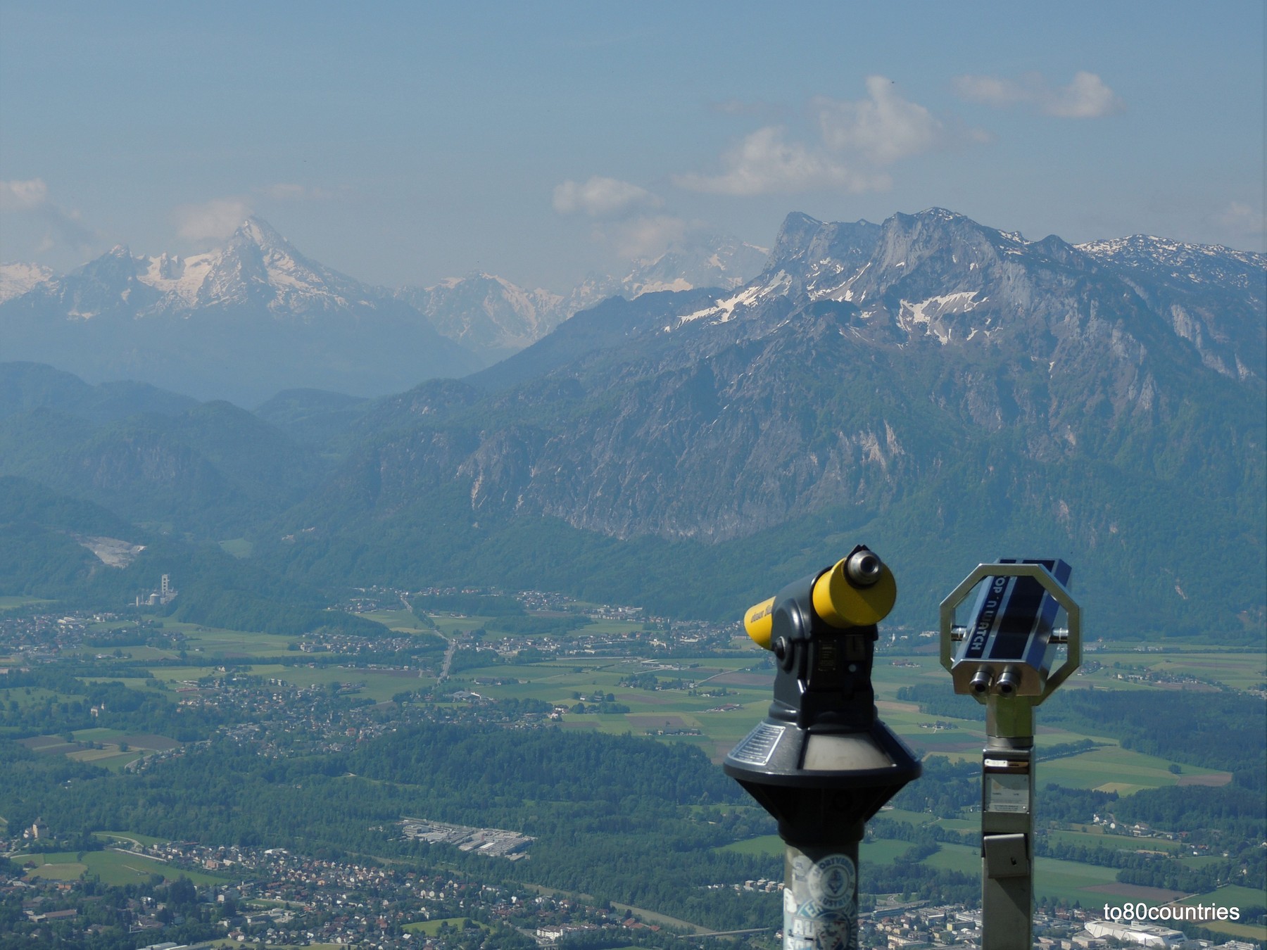 Aussicht vom Gaisberg auf die Berchtesgadener Alpen 