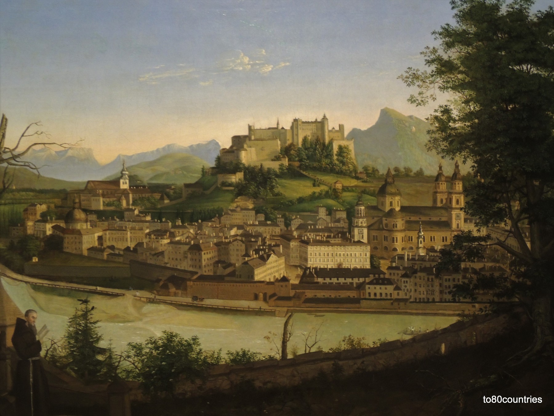"Blick auf Salzburg" von Franz Xaver Mandl (1835)