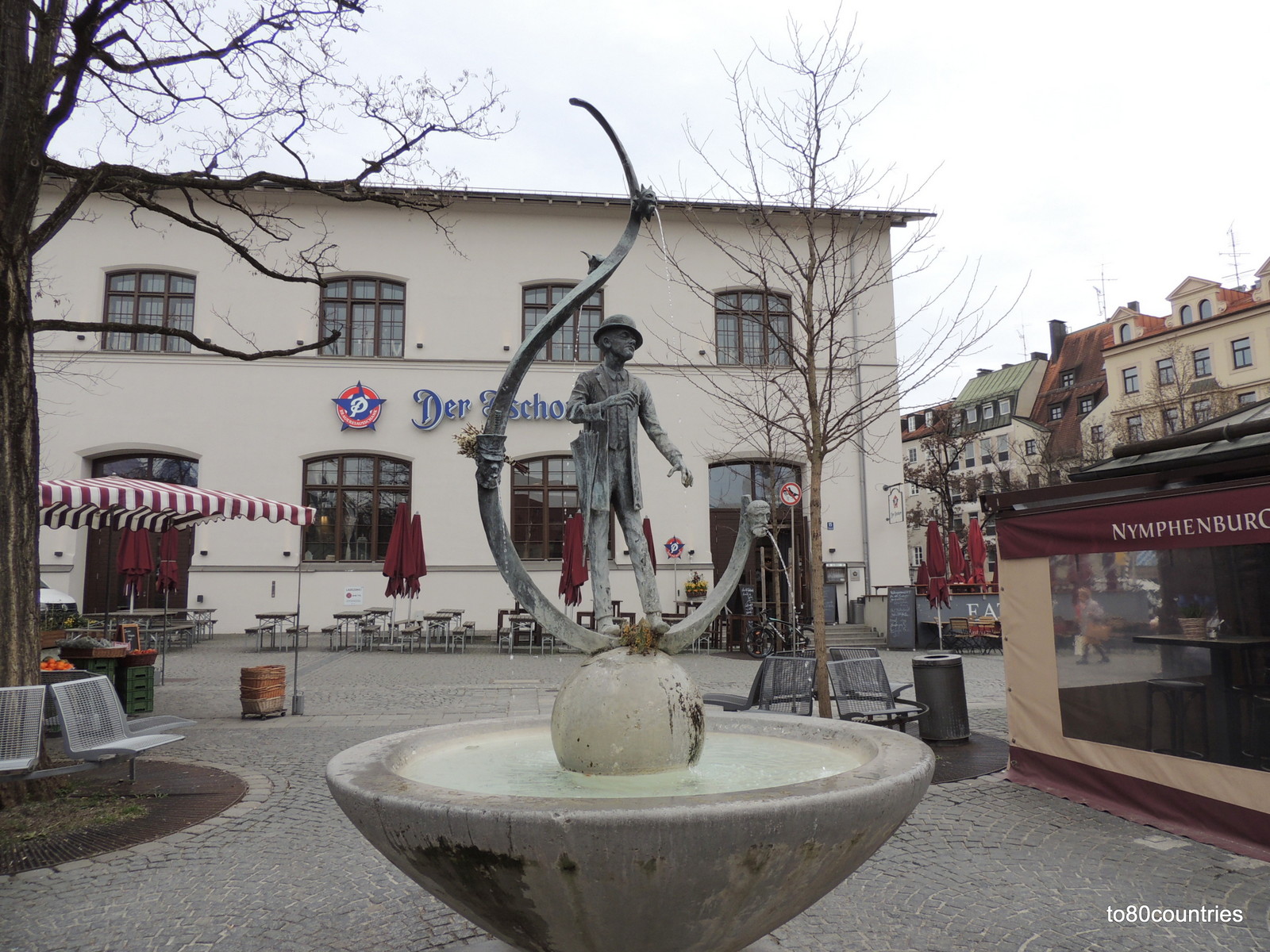 Karl-Valentin-Brunnen auf dem Viktualienmarkt in München