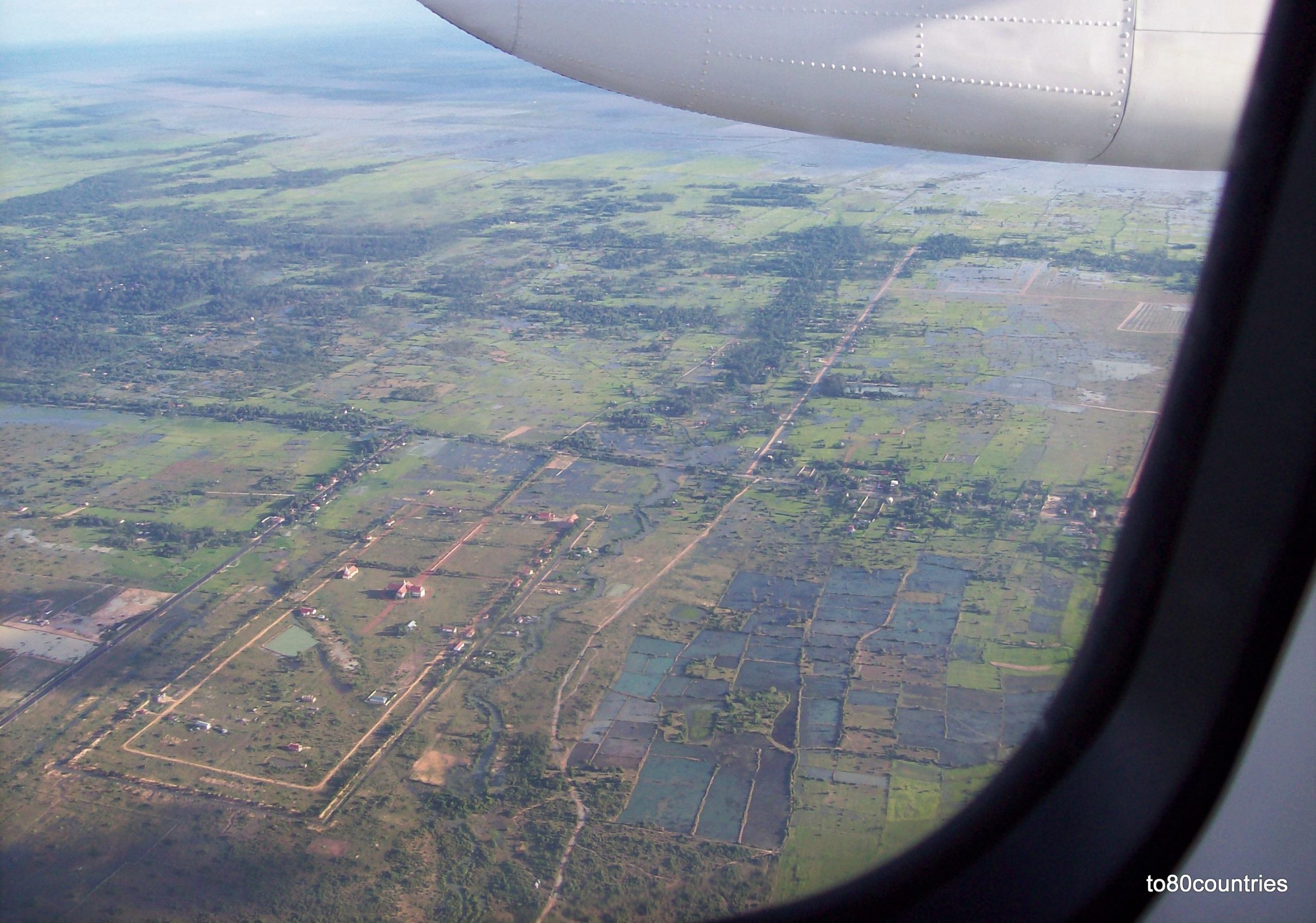 Auf dem Flug von Paksé in Laos nach Angkor (REP)