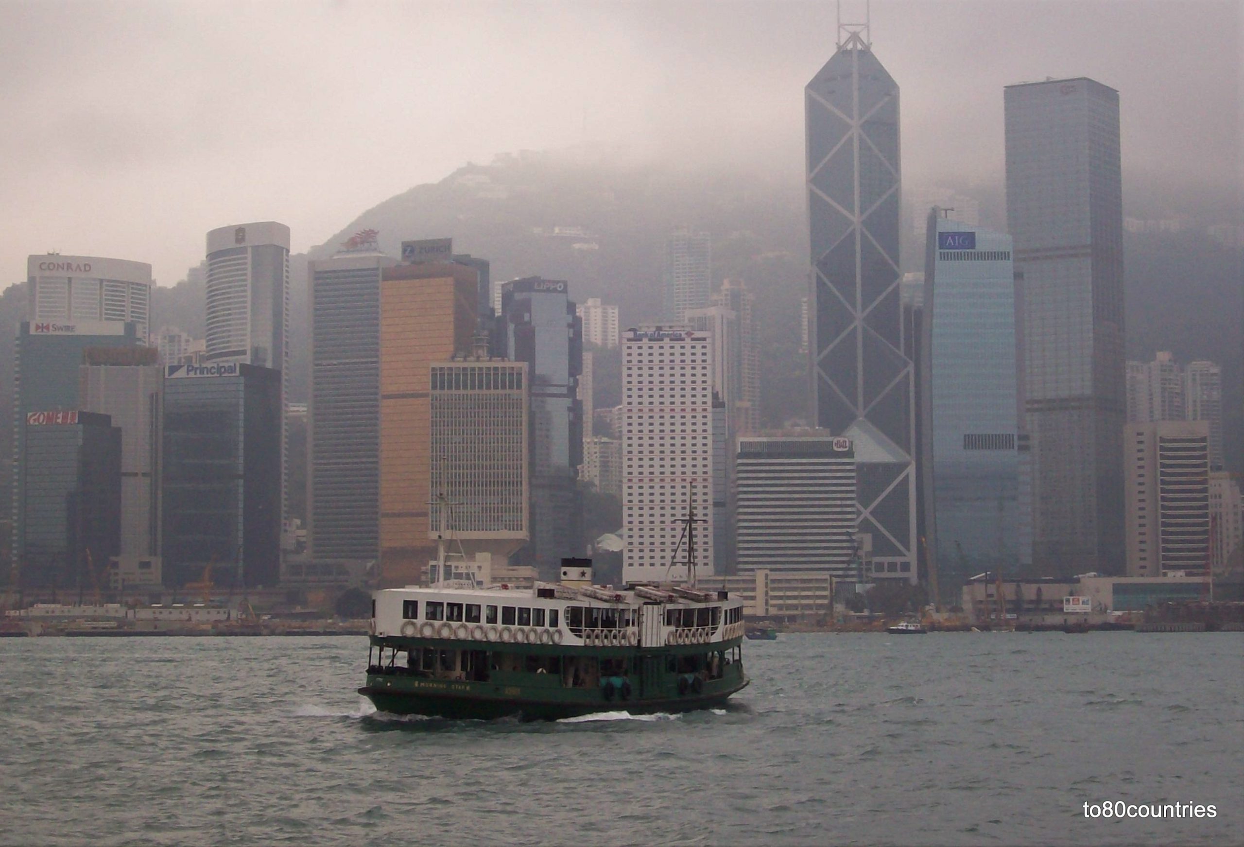 Hongkong Island im Smog