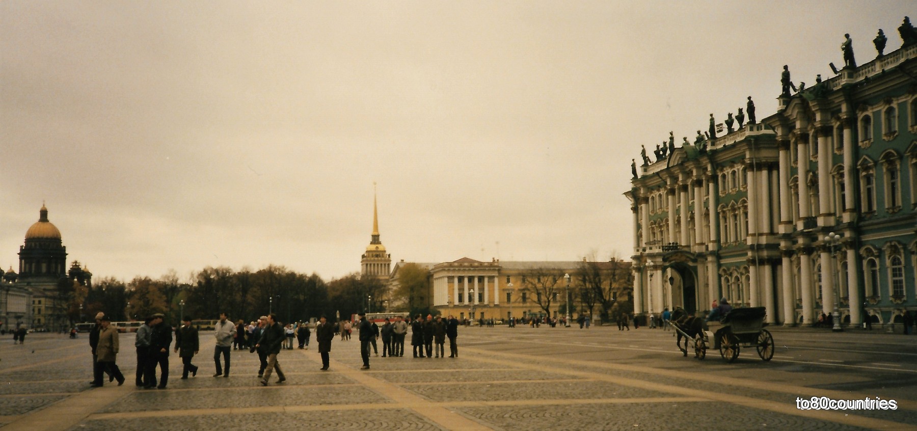 Schlossplatz mit Admiralität und Isaak-Kathedrale - Leningrad
